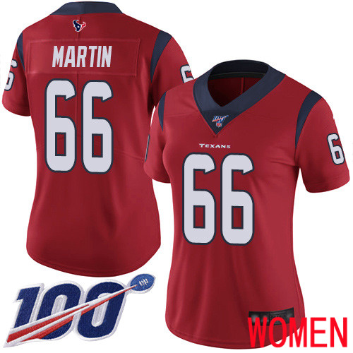 Houston Texans Limited Red Women Nick Martin Alternate Jersey NFL Football #66 100th Season Vapor Untouchable